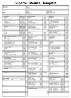 the printable medical template is shown