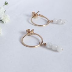 Open Rainbow Moonstone Hoops Waterproof Gold Filled Earrings Gift for Her Wildbirds Jewelry - Etsy Delicate White Huggie Earrings As Gift, White Delicate Huggie Earrings For Gift, Delicate White Huggie Earrings For Gift, Round Moonstone Hoop Earrings As A Gift, Moonstone Hoop Earrings Gift, White Round Cartilage Earrings As Gift, Small Hoop White Cartilage Earrings For Gift, Huggie Earrings With Moon Charm Gift, Moonstone Dangle Hoop Earrings As Gift