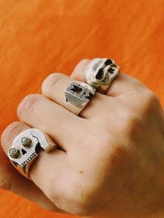 This one's for the Mumma's. Made with 100% recycled 925 sterling silver. Funky Jewellery, Silver Skull Ring For Halloween Streetwear, Silver Edgy Skull Ring, Vintage Sterling Silver Skull Ring, Silver Skull Ring For Streetwear, Punk Skull Ring For Streetwear, Geek Gadgets, Classy Jewelry, Skull Ring