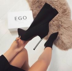 @OfficialTune Ego Heels, Kasut Tumit Tinggi, Toe Boots