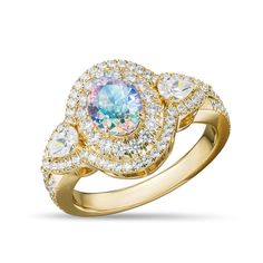 The shimmering hues of nature’s spectacular light show… A stunning, 3-carat oval fancy-cut Aurora Borealis center stone glistens with a changing rainbow of hues – lavender, blue, pink and gold.Two pear-shaped simulated diamonds and an array of more than 80 simulated diamonds create a double halo as they continue along the split 14kt gold-plated band.A symphony of sparkle that also signifies personal strength and the unity of heaven and earth…reflecting the belief o Elegant Oval Rainbow Rings, Military Jewelry, The Aurora Borealis, Romantic Gifts For Her, Heaven And Earth, Silver Bullion, Jewelry Catalog, Couple Jewelry, The Aurora