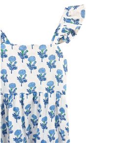 This beautiful blue, handmade, block printed, floral dress is a very elegant choice for the summer. Made from 100% cotton, it looks equally great whether going to the beach or strolling out for dinner, evening drinks and garden parties. We absolutely love its chic coastal look! Made in India. Breezy Cotton Sundress For Brunch, Blue Floral Cotton Sundress, Breezy Cotton Floral Print Dresses, Blue Floral Print Cotton Sundress, Summer Sundress With Block Print, Cotton Floral Print Sundress For Brunch, Blue Cotton Sundress For Brunch, Cotton Sundress With Floral Print For Brunch, Blue Block Print Dress For Spring