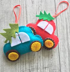 an ornament made to look like a toy car