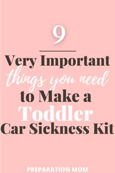 car sick kit toddler