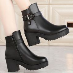 Women's Winter Fashion, Over The Knee Boot Outfit, Ankle Snow Boots, Leather Snow Boots, High Boots Outfit, Womens Winter Fashion Outfits, High Heel Ankle Boots, Genuine Leather Boots, Heel Ankle Boots