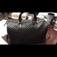 Brand New Gucci Bag With Crossbody Strap Black Gucci Leather Shoulder Bag, Gucci Black Shoulder Bag With Top Carry Handle, Gucci Black Satchel Shoulder Bag, Gucci Black Leather Shoulder Bag, Black Gucci Satchel Shoulder Bag, Black Leather Gucci Shoulder Bag, Gucci Black Satchel Bag, Classic Black Gucci Shoulder Bag, Gucci Black Top Handle Bag