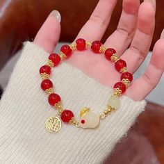 Precious Rabbit Bracelet With Red Beads. Perfect For Easter. Bundle With Me And Save! Beaded Rabbit, Hexagon Bracelet, Harry Potter Charms, Tiffany And Co Bracelet, Glitter Jewelry, Floral Cuff, Tiffany T, Polymer Clay Bracelet, Glass Bangles