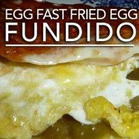 an egg and cheese sandwich with the words egg fast fried egg fundidoo