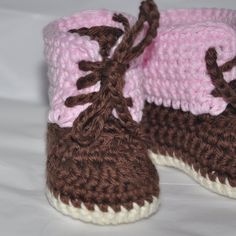 These little boots are made to look just like Mom and Dad's. Styled after the ever popular winter boots worn here in Maine and in many other great states. They are made from 100% super soft cotton yarn for breathable comfort inside or out. The tie closure helps get that perfect fit. They would also make a great photo prop. Now available in two color choices. New Born will measure just over 3 inches 3-6 months will measure just over 3 1/2 inches 6 - 12 months will measure just over 4 inches Hand Little Boots, Baby Boy Booties, Crochet Baby Boots, Cotton Baby Blankets, Winter Fashion Boots, Booties Crochet, Crochet Booties, Boots Winter, Baby Boots