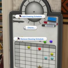 an interactive screen showing the steps to cleaning schedules and how to use them in this video game