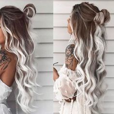 Κούρεμα Bob, Cute Hair Colors, Ombre Hair Blonde, Gorgeous Hair Color, Fishtail Braid, Long Hair Color, Trendy Hairstyle, Hair Color Purple, Pretty Hair Color