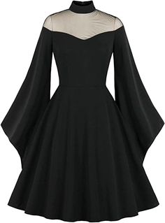 Vestidos Retro, Black Halloween Dress, Robes Vintage, Vestidos Vintage, Vintage Style Dresses, Cosplay Dress, Halloween Dress, Mode Vintage, Solid Dress