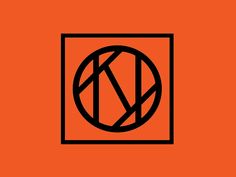 an orange and black square with the letter n in it's center is shown