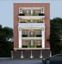 an apartment building with windows and balconies on the second floor is for sale in green park extension south delhi under construction