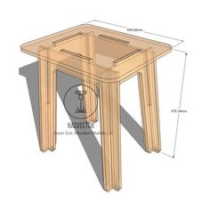 a wooden table is shown with measurements for the top and bottom section, including two legs