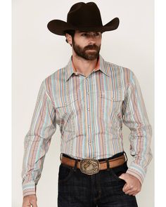 Model is 6'1" wearing a size large 100% cotton Multicolor Cotton Western Shirt, Dan Post Boots Woman, Thorogood Boots, Justin Boots Men, Justin Boots Womens, Boys Cowboy Boots, Girl Cowboy Boots, Western Suits, Mens Slacks