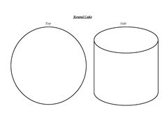 a drawing of a round and a cylinder with the top half cut out to look like it