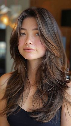 Long Layered Hair With Long Face Framing, Different Styles Of Haircuts, Women’s Layered Long Haircuts, Women’s Haircut Layers, Long Hair With Movement, Hair Framing Layers, Long Layered Haircuts 2024, Hairstyle Layers Long, Woman’s Haircut