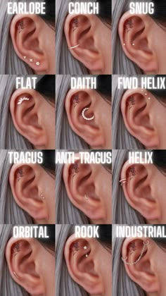 an image of different types of ear piercings with the words, how to fix them