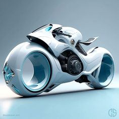 a futuristic motorcycle is shown in this image