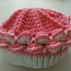 Handmade Strawberry Shortcake Hat, Pink And White Crochet Strawberry Shortcake Hat, Strawberry Bucket Hat Crochet Pattern, Strawberry Crochet Bucket Hat, Strawberry Shortcake Crochet, Strawberry Shortcake Hat, Crochet Hat, Strawberry Shortcake, Handmade Accessories, Pink And White