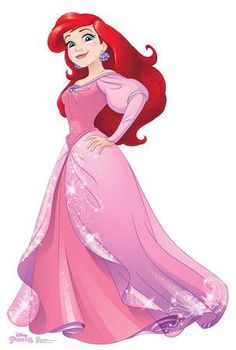 ariel from the little mermaid in pink dress