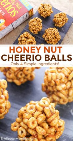 honey nut cheerio balls are the perfect snack for kids