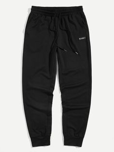 Men Drawstring Waist Sweatpants -SHEIN(SHEINSIDE) Men Sport Pants, Blouse Pants, Loose Blouse, Alternative Outfits, Type Of Pants, Teenage Fashion Outfits, Fashion Photoshoot, Waist Pants, Black Blouse