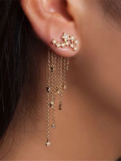 Dames Oorbellen Chique en modern Straat Ster Oorbel / Gouden / Zilver / Herfst / Winter / Lente 8995280 2023 – €9.99 Ear Cuff Women, Women Diamond, Girls Earrings, Girls Jewelry, Rhinestone Earrings, Pretty Jewellery, Ear Jewelry, Star Earrings, Pendant Earrings