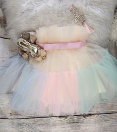 Easter rainbow Toddler Girl Dress,  Birthday Dress for the Princess,  Party Dress for Tutu Gown with Headband. Rainbow Tulle Dress, Birthday Tutu Dress, Toddler Girl Dress, Butterfly Fairy, Dress Birthday, Birthday Tutu, Pink Pastel, Birthday Dress, Toddler Girl Dresses