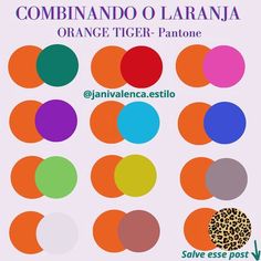 an orange, green and purple poster with different colors in the same circle on it