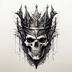 a skull with a crown on it's head