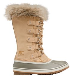 Please Note: Shoes may not ship in original box Face frigid temps and snowy weather in comfort and style with the classic SOREL® Joan of Arctic waterproof winter boots. Sizing tip: Runs true to size. WEATHER-READY PERFORMANCE: Seam-sealed waterproof construction wards off wetness and snow Comfort rating: Down to -25°F/-32°C DESIGN: Full-grain leather and suede upper gives a classic look Removable 6mm recycled felt InnerBoot can be cleaned as needed 2.5mm bonded felt frost plug midsole provides insulation Handcrafted waterproof vulcanized rubber shell with herringbone outsole ensures stability and grip ADDITIONAL DETAILS: Shaft height: 12'' / 30.5 cm Weight: 31 oz / 874 g Sorel Joan Of Arctic, Snowy Weather, Sorel Joan, Waterproof Winter Boots, Outdoor Boots, Sorel Womens, Full Grain Leather, Winter Boots, Classic Looks