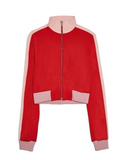 Alice + olivia AIR Jackson Cropped Track Jacket Red Pink Size S NWT | eBay Sporty Red Outerwear For Fall, Trendy Red Long Sleeve Track Jacket, Red Outerwear With Ribbed Cuffs For Fall, Trendy Red Track Jacket For Fall, Trendy Pink Fall Track Jacket, Red Long Sleeve Track Jacket For Spring, Red Long Sleeve Spring Track Jacket, Red Sporty Outerwear With Zipper Closure, Sporty Red Outerwear With Zipper Closure