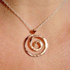 jewelry art box by Nora Catherine Silver Hammered Copper Necklace, Unique Hammered Spiral Jewelry, Spiral Hammered Jewelry As Gift, Hammered Spiral Sterling Silver Jewelry, Spiral Hammered Jewelry Gift, Hammered Sterling Silver Spiral Jewelry, Spiral Copper Necklace In Gold Color, Silver Spiral Copper Jewelry, Gold Spiral Necklace In Copper