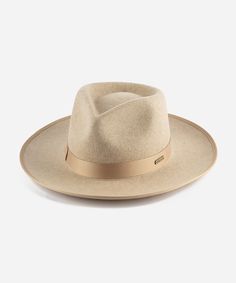 Gigi Pip felt hats for women - Monroe Rancher - fedora teardrop crown with stiff Classic Beige Panama Hat For Fall, Fall Panama Hat With Curved Brim In Fur Felt, Flat Crown Fur Felt Fedora, Fall Fur Felt Panama Hat With Flat Brim, Classic Beige Fedora Felt Hat, Beige Wool Fedora With Curved Brim, Fall Wool Fedora With Curved Brim, Classic Beige Panama Hat For Winter, Solid Curved Brim Fur Felt Fedora