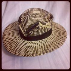 This style is made in hand woven panama straw which gives UV sun protection.  The style can made in this black and natural or brown and natural in this pattern, or a solid color as well. Contact me for available colors. The crown has two hand sculpted tear drop shaped ridges. The brim is slightly narrower in the back which adds to the feminine profile of the hat. The trim is hatband 1" black grosgrain ribbon. This style is functional and beautiful with a nice nod to a vintage silhouette and a mo Headpiece Accessories, South Pasadena, Straw Sun Hat, Classy Men, Vintage Silhouette, Love Hat, Hat Collection, Men Hats, Berets