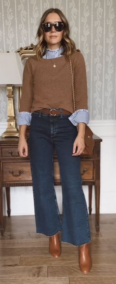 Sleeveless Long Sweater Outfits, Casual Jean Office Outfits Women, 60 Women Fashion, Denim Shirt Black Pants Outfit Women, French Older Women Style, 70 Outfit Ideas 70s Fashion, Mustard Top Outfit Work, Over 40 Outfits Fall, Christmas Jean Outfit Ideas For Women