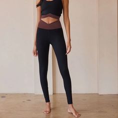 Stevie Ankle Legging - Color Block Seamless Full-length Leggings For Pilates, Versatile Full-length Leggings For Pilates, Sporty Stretch Ankle-length Leggings, Ankle-length Yoga Leggings, Black Moisture-wicking Leggings For Pilates, Shop Stevie, Shell Color, Ankle Leggings, Block Design