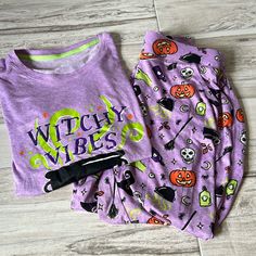 This Is So So Cute! Witchy Vibes Themed Throughout, Jogger Pant With Pockets To Match Flowy Pajama Top. The Most Softest Pajamas I Have Ever Felt, Last Pic Is The Tag With Its Material Listed. Size Medium 8/10. Way To Celebrate Brand. Nwot. (2) Casual Purple Top For Bedtime, Purple Cotton Bedtime Top, Casual Purple Bedtime Sets, Halloween Pajamas, Soft Pajamas, Witchy Vibes, Pajama Top, Green And Purple, Jogger Pants