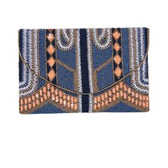 Gorgeous double sided beaded clutch with chain Blue Beaded Clutch Evening Bag, Bohemian Beaded Clutch, Rectangular Blue Beaded Clutch, Special Occasion Jewelry, Fall Staples, Satchel Tote Bag, Live Colorfully, Beaded Clutch, Satchel Tote