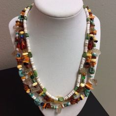 $45 + $5 ship for sale 2020 Multi strand Southwestern Necklace Turquoise Quartz Amber Crystals | eBay Handmade Southwestern Beaded Necklaces For Beach, Southwestern Multicolor Beaded Necklaces For Beach, Southwestern Style Multicolor Beaded Necklaces For Beach, Handmade Southwestern Necklace For Beach, Southwestern Style Multicolor Beaded Necklace For Beach, Southwestern Style Large Beads For Beach, Bohemian Gemstone Beaded Necklaces For Vacation, Southwestern Style Large Beads, Southwestern Style Large Beach Beads