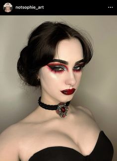 #vampire #vampiregoth #goth #makeup #makeupart #makeupoftheday Red Goth Eye Makeup, Vampire Drag Makeup, Cute Goth Makeup Looks, Goth Vampire Makeup, Vampire Inspired Makeup, Vampire Makeup Aesthetic, Vampire Eye Makeup, Red Goth Makeup, Cute Goth Makeup