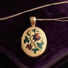 Victorian Gold and Enamel Passion Flower Locket | Erica Weiner Passion Flowers, The Language Of Flowers, Victorian Locket, Victorian Aesthetic, Secret Language, The Victorian Era, Antique Locket, Memory Locket, Vintage Lockets