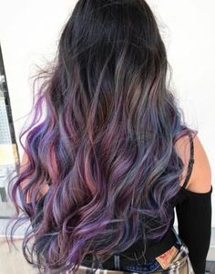 Trendy Colored Hair, Balayage Purple Hair, Lavender Hair Ombre, Really Curly Hair, Which Hair Colour, New Hair Ideas, Hair Charms, Hot Hair Colors