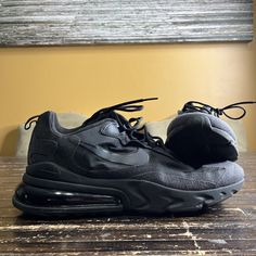 Nike Air Max 270 React Ao4971 003 Black/Oil Grey Men's Size 12. Good Pre Owned Condition Men’s Size 12 Toe Boxes Are Clean No Markings Midsoles Are Scuff Free Bottoms Are Mostly Clean As Seen Uppers Are Cut And Tear Free No Box Nike Air Max 270 React, Air Max 270 React, 270 React, Black Oil, Nike Air Max 270, Air Max 270, Black Nikes, Air Max, Nike Air Max