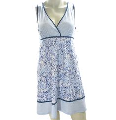 Charter Club Printed Chemise Nightgown Whispy Floral XS Fitted Cotton V-neck Sleepwear, Summer V-neck Stretch Nightgown, Blue V-neck Nightgown For The Beach, V-neck Stretch Sleep Dress, Spring V-neck Stretch Nightgown, Sleeveless Lace Trim Nightgown For Vacation, Cotton V-neck Sleep Dress, Cotton V-neck Night Dress, Summer Stretch V-neck Nightgown