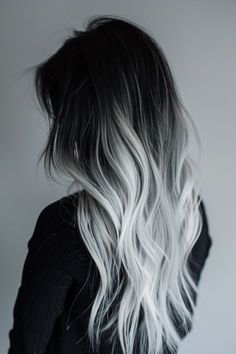 White Ombre Hair, Ombre Hair Color, Hair Inspo Color, Cool Hair Color, Hair Color For Black Hair