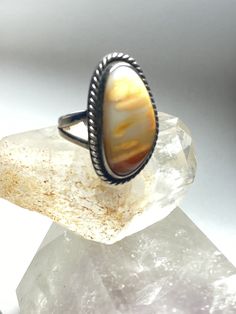 "Agate ring Navajo long southwest sterling silver women men Size 7.25 Weight 9.5g Widest part. 1 1/4\" Thinnest 3/4\" Free Shipping & Free Postal Insurance Delivered in a Gift Box If you do not want the ring polished and want to leave the natural patina please let me know at the time of purchase as I do polish rings before I ship rings out. Thanks Free First Class shipping and postal insurance is included. If you want to upgrade to priority kindly pay an additional fee to do so. This is reco Southwestern Sterling Silver Opal Ring, Jasper Ring, Claddagh Rings, St Patrick's Day Gifts, Jade Ring, Agate Ring, Flower Ring, Silver Band, Vintage Flowers