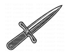 a black and white drawing of two knives with the words,'chef pro '